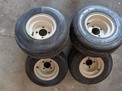 Set of 4 Golf Cart Tires with Wheels - Used, Good Condition
