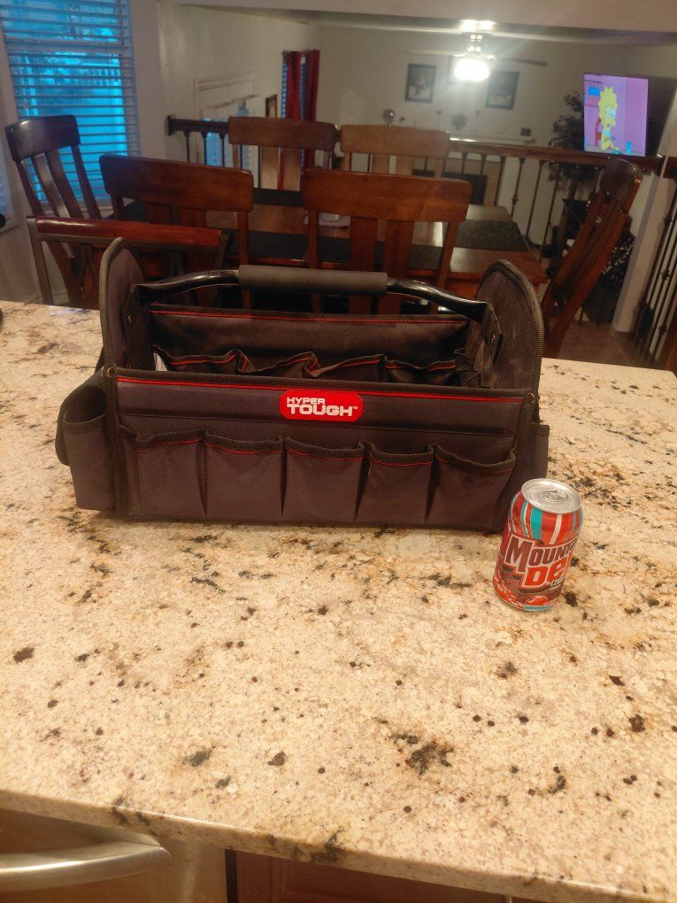 Hyper Tough Open-Top Tool Bag Tote Organizer with Multiple Pockets