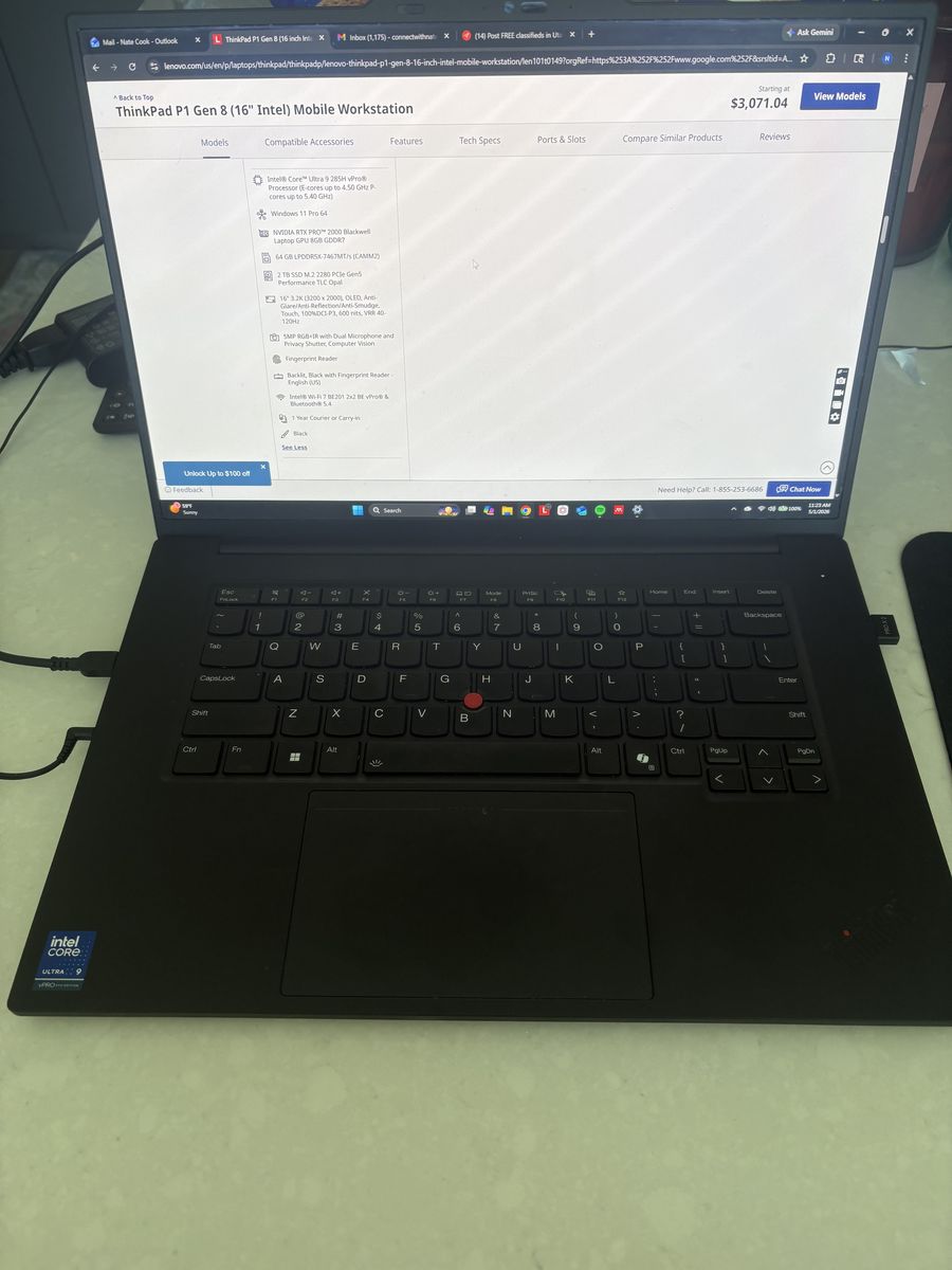 ThinkPad P1 Gen 8 Intel (16") Mobile Workstation