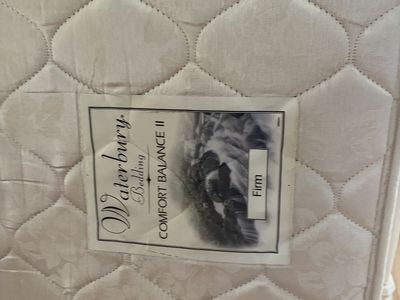 3 sets mattress and box springs. One is a Waterbury Bedding Comfort Balance II Firm Mattress