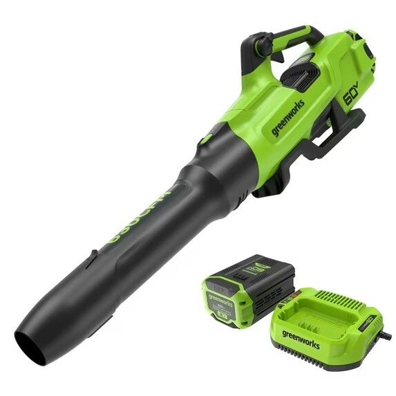 Greenworks 60V 630 CFM 170 MPH Leaf Blower with 2.5 Ah Battery & 3 Amp Charger