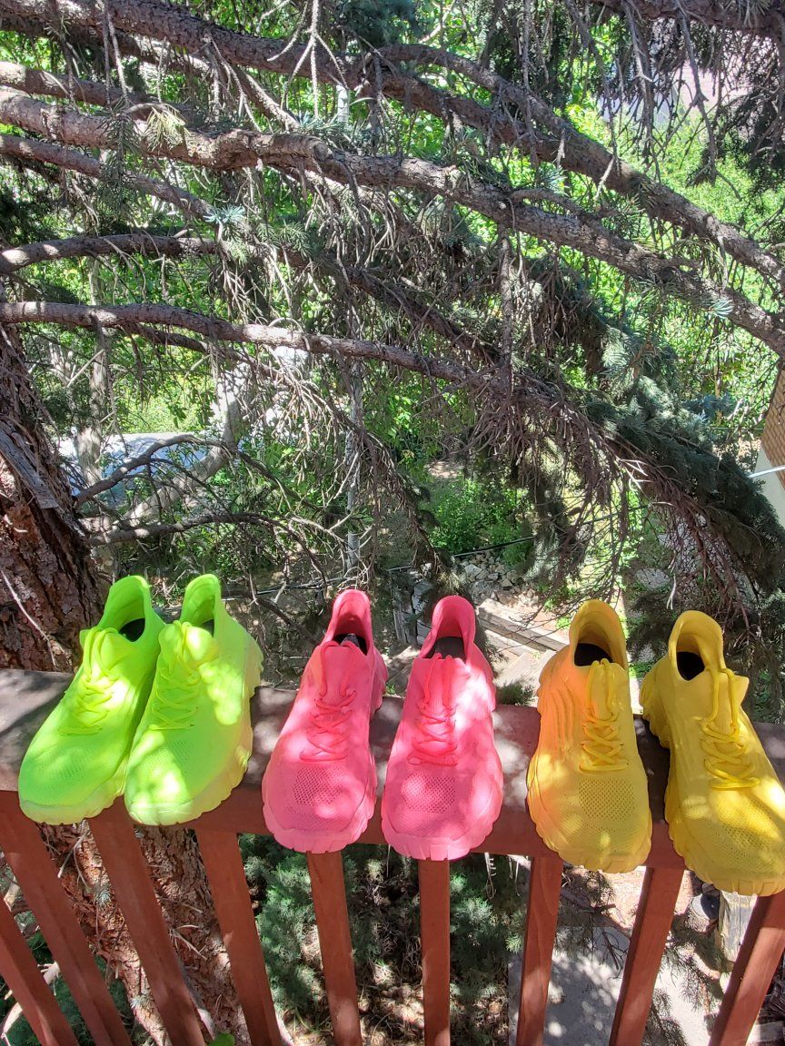 Vibrant Neon Mesh Sneakers - Choose Your Color: Yellow, Pink, or Lime Green - Women's Size 8.5
