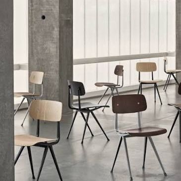 Mid Century Molded Plywood Result School Chair w/Steel Frame by HAY Friso Kramer & Wim Rietveld