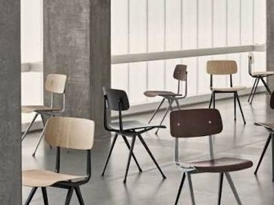 Mid Century Molded Plywood Result School Chair w/Steel Frame by HAY Friso Kramer & Wim Rietveld