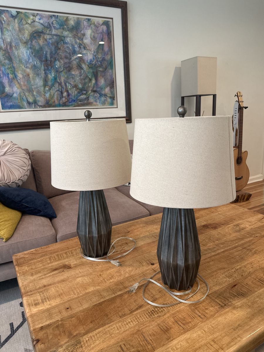 Two matching table lamps
