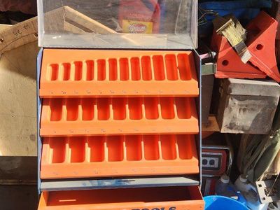 Vintage Klein Tools High Speed Drillbit Display Case Storage Cabinet
