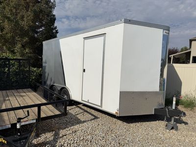 2019 Haulmark Transport Enclosed Cargo Trailer Dual Axle V-Nose White/Gray 8.5x16