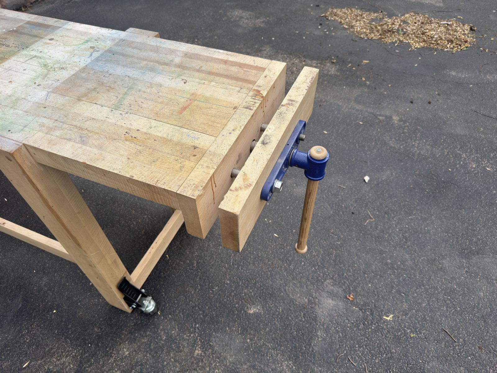 Solid Wood Workbench with End Vise