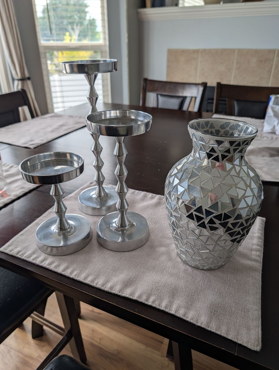 Home decor candle holders and vase