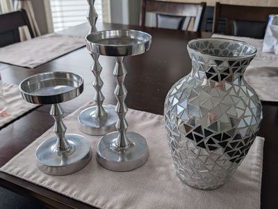 Home decor candle holders and vase