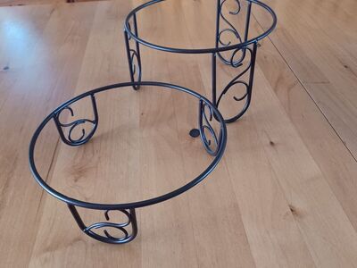 Set of 2 Metal Tabletop Pedestals