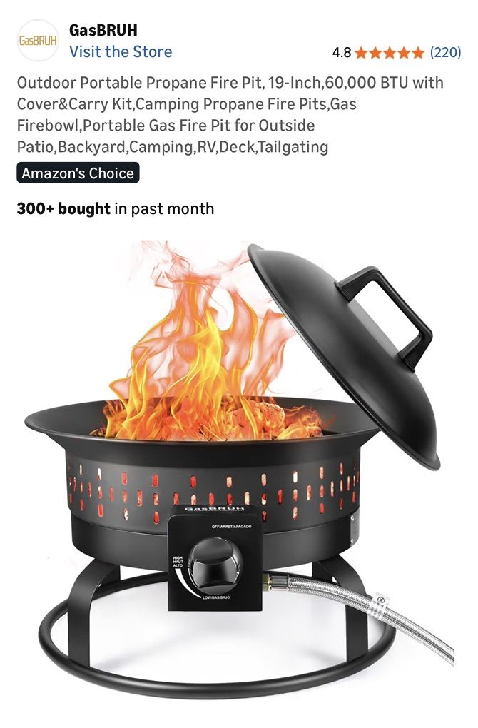 GasBRUH Outdoor Propane Fire Pit