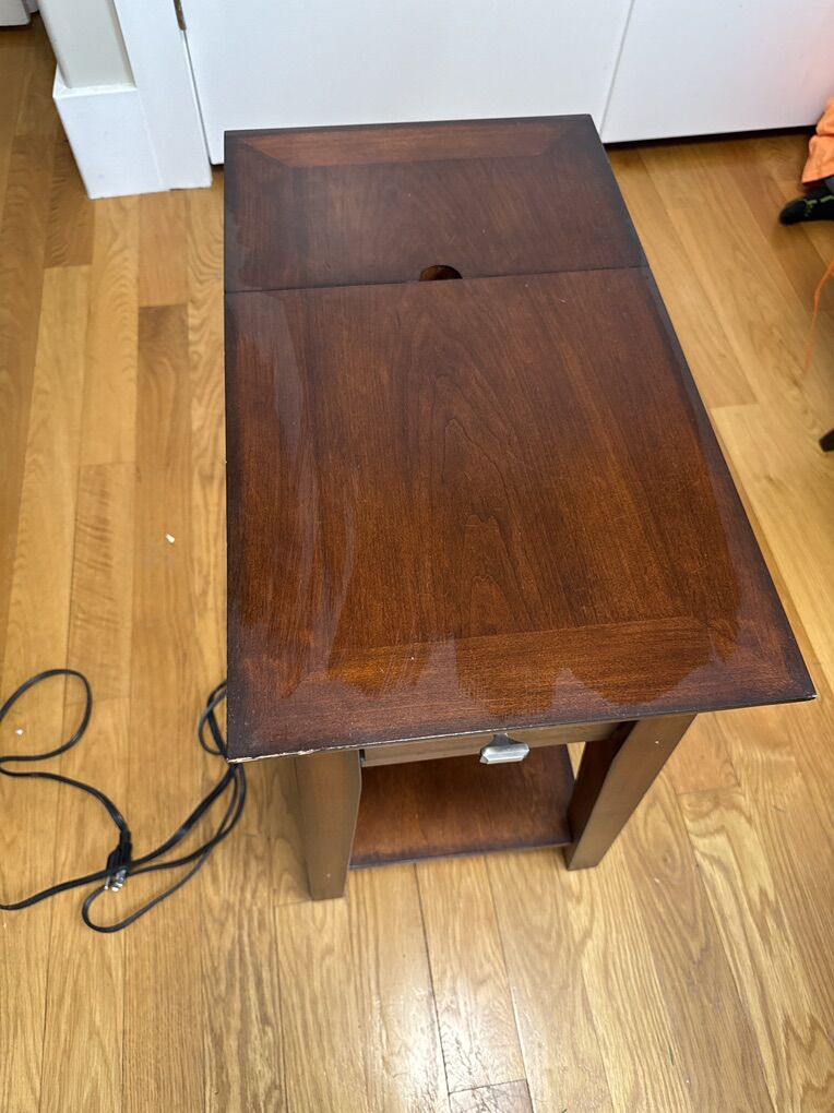 End Table with Built-In Power & USB Ports