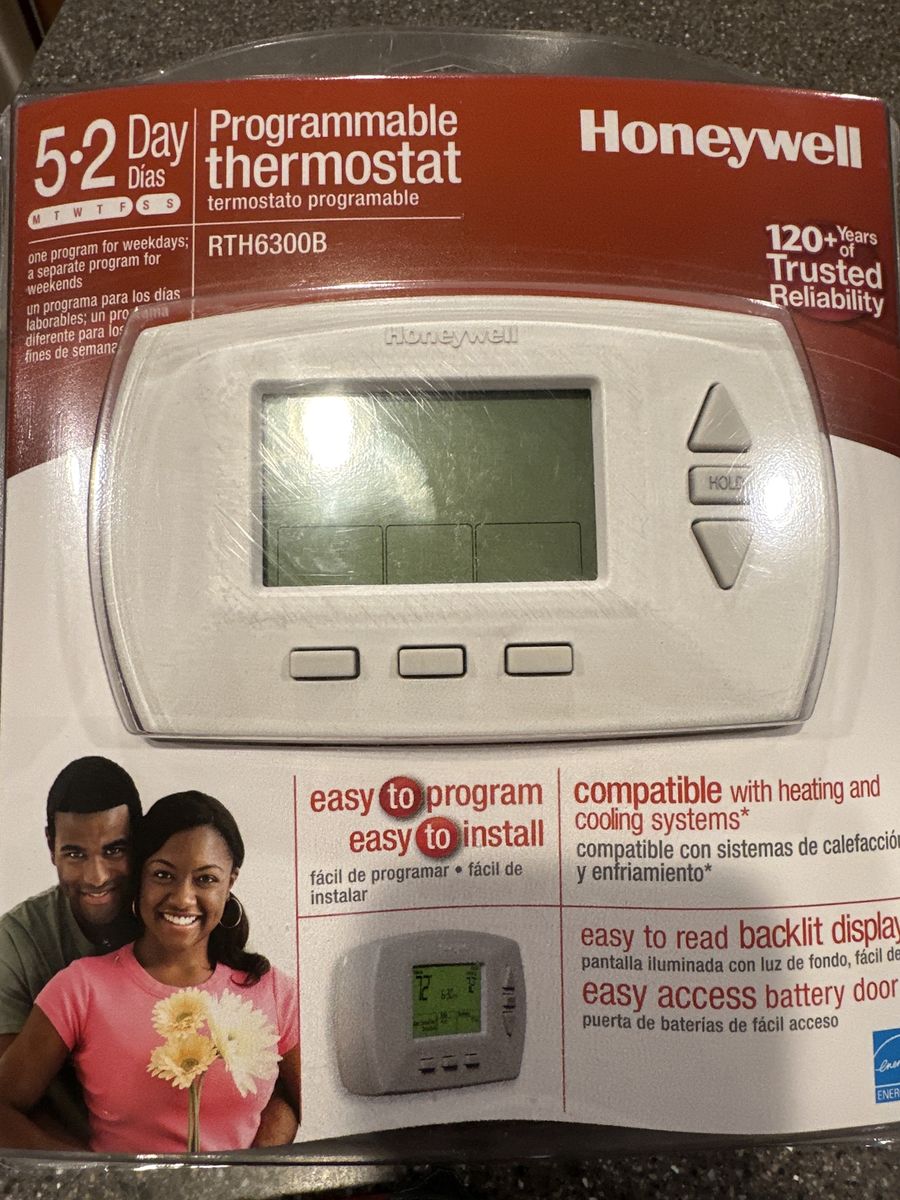 Honeywell Digital Thermostat White - RTH 6300B1005.  Standard HVAC Control Unit
