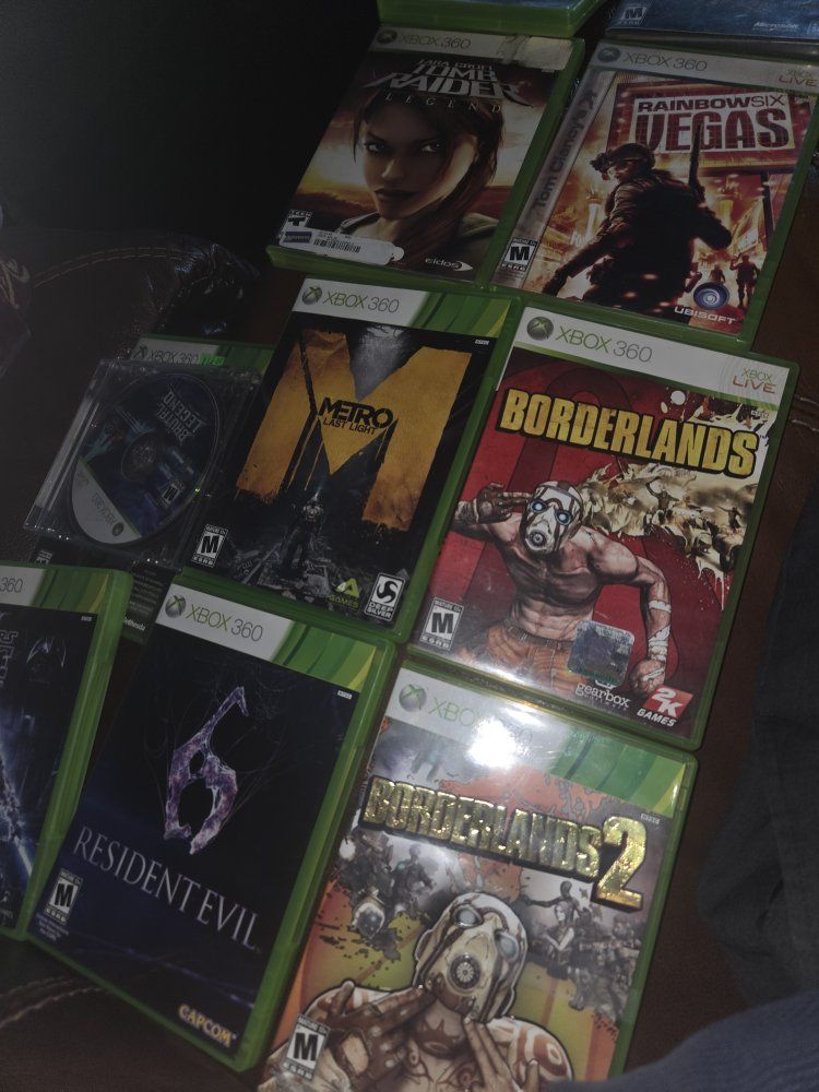 Xbox 360 Video Game Lot - Resident Evil 6, Borderlands 1 & 2, Metro Last Light & More