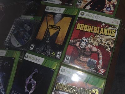 Xbox 360 Video Game Lot - Resident Evil 6, Borderlands 1 & 2, Metro Last Light & More