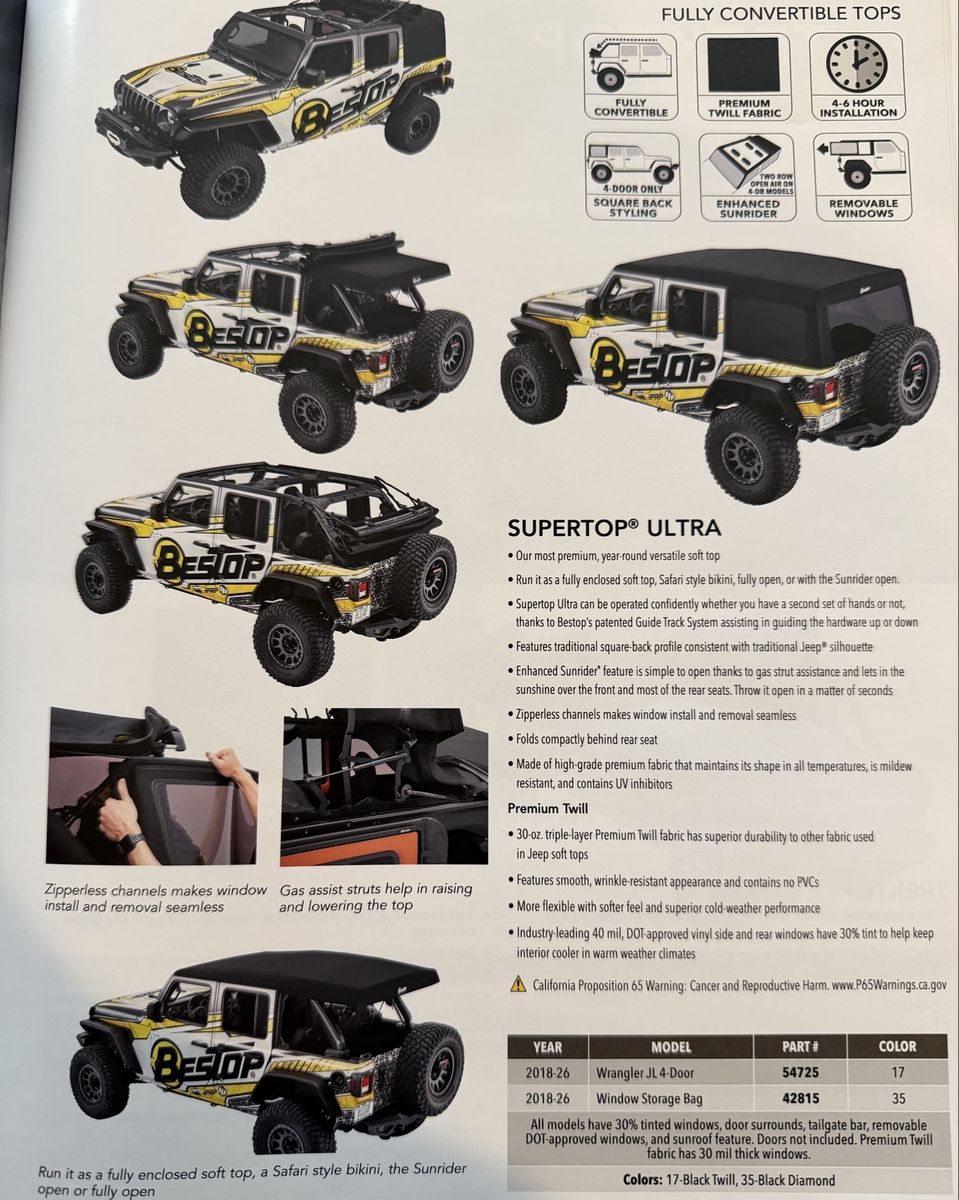 Jeep JL Top supertop Ultra For a 2018- 2025