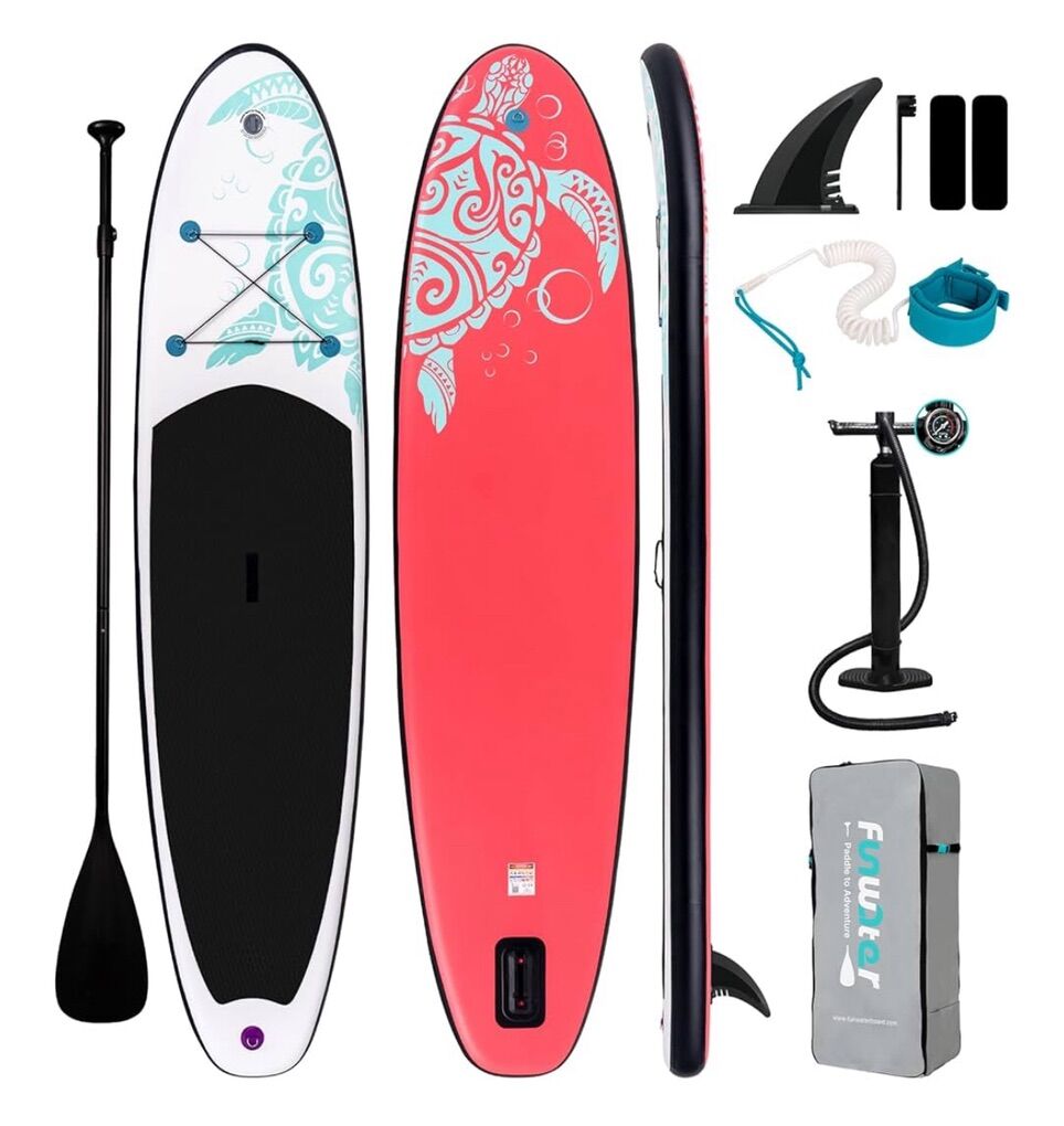 Brand New 11 FT Inflatable Stand Up Paddle Board Bundle- Still Factory Sealed Turtle Pink