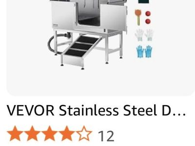 VEVOR 50 Inch Stainless Steel Pet Bathing Station Grooming Tub