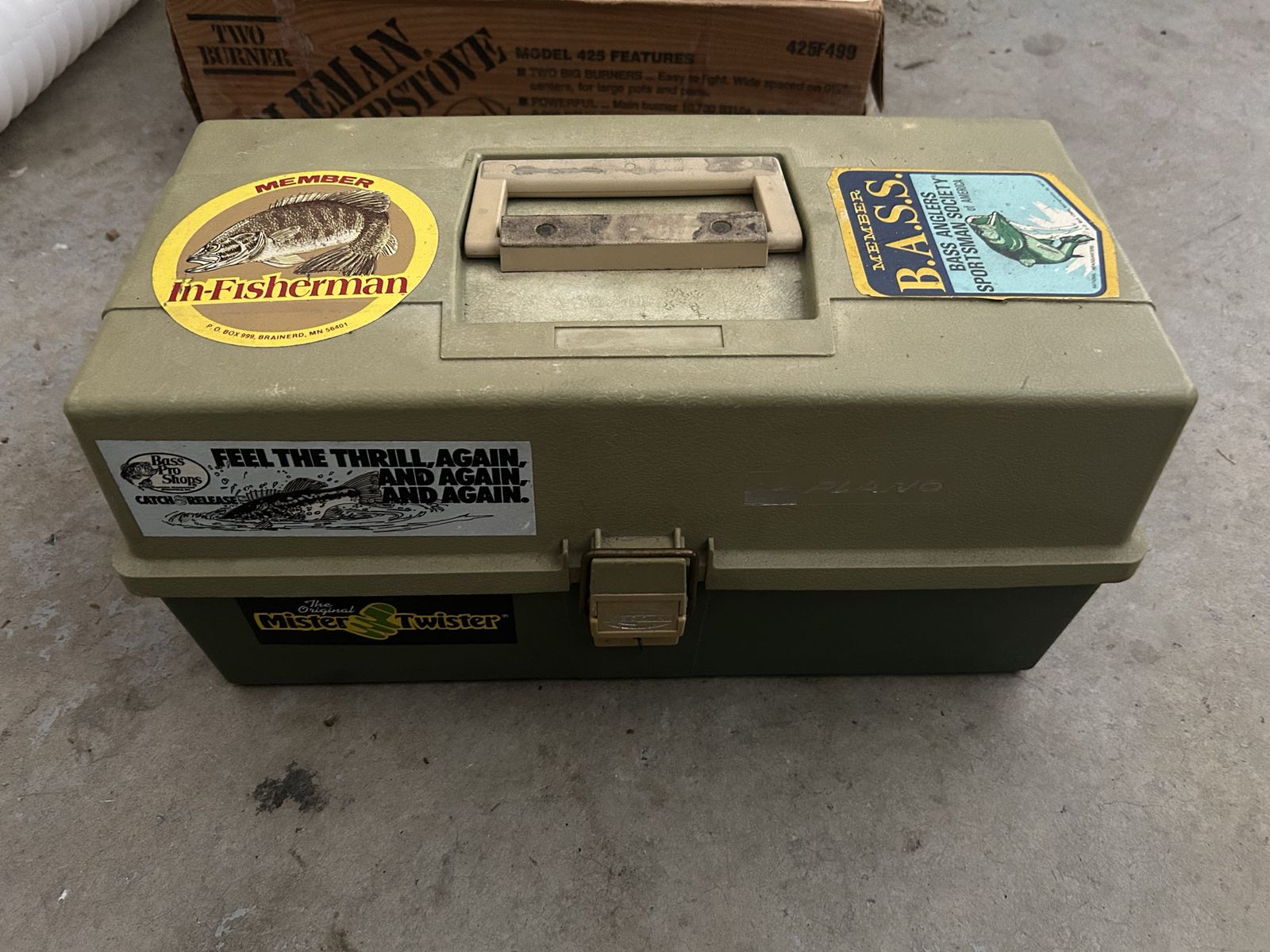 Vintage Plano 3-Tray Tackle Box Filled with Assorted Fishing Lures & Gear