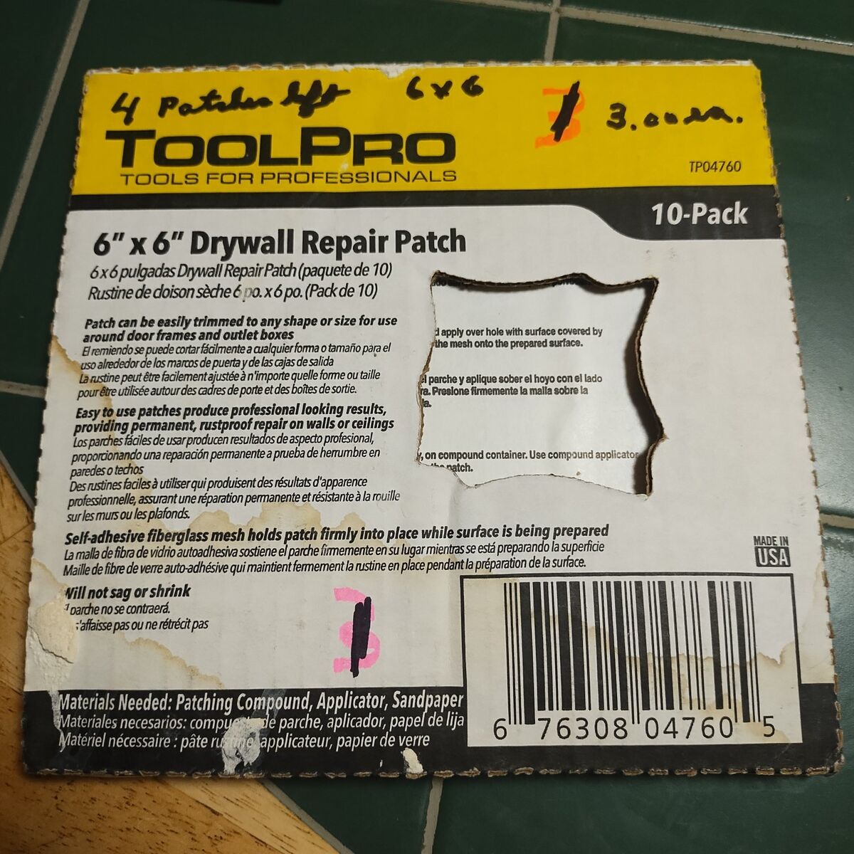 ToolPro 6"x6" Drywall Repair Patches