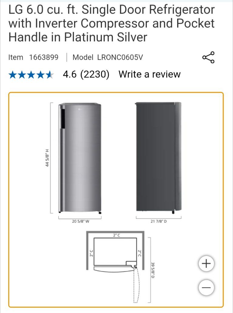 NEW IN BOX LG 6.0 ft Mini Compact Refrigerator