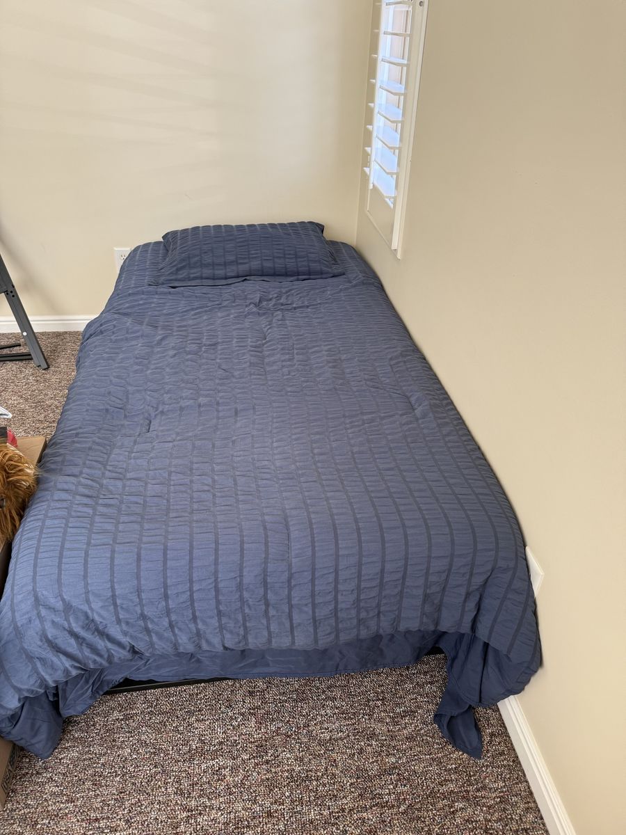 Single Bed Frame with Mattress Twin Size