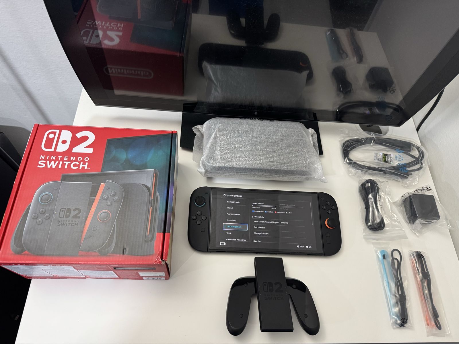 Nintendo Switch 2 / Dock / Grip Controller / Joy Cons / Charger / Hdmi / Box / Like New