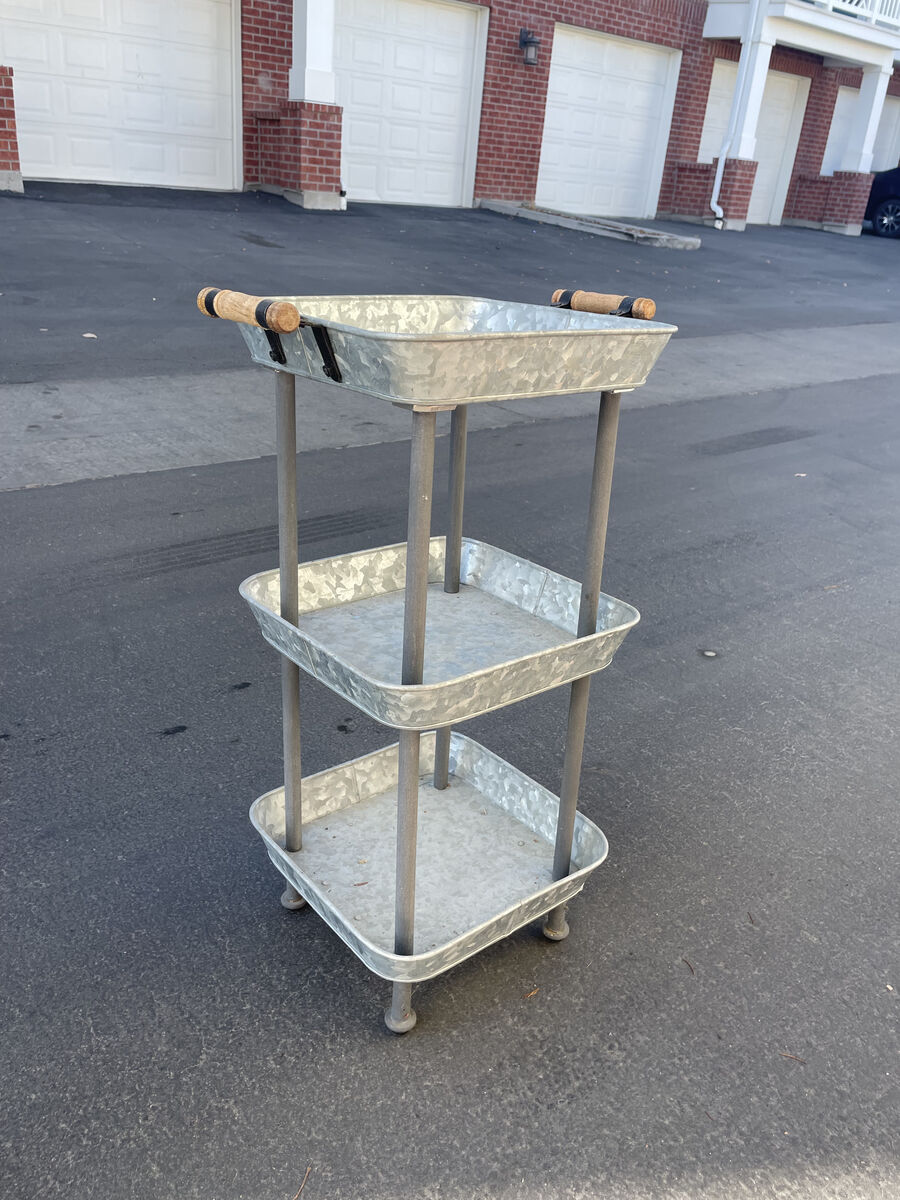 Three-Tier Storage Cart, End Table, Decorative Piece, Plant Holder