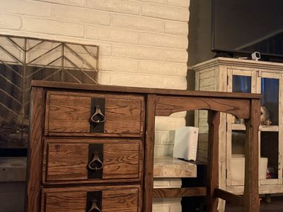 Mid-Century Modern Wood Dresser & Desk Set - 3-Drawer - Freshly Stained & Lined