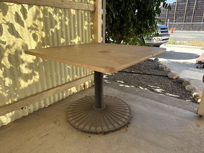 Vintage Square Dining Table with Pedestal Base