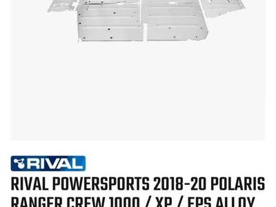 Rival Powersports Polaris Ranger XP 1000 Crew Alloy Skid Plate