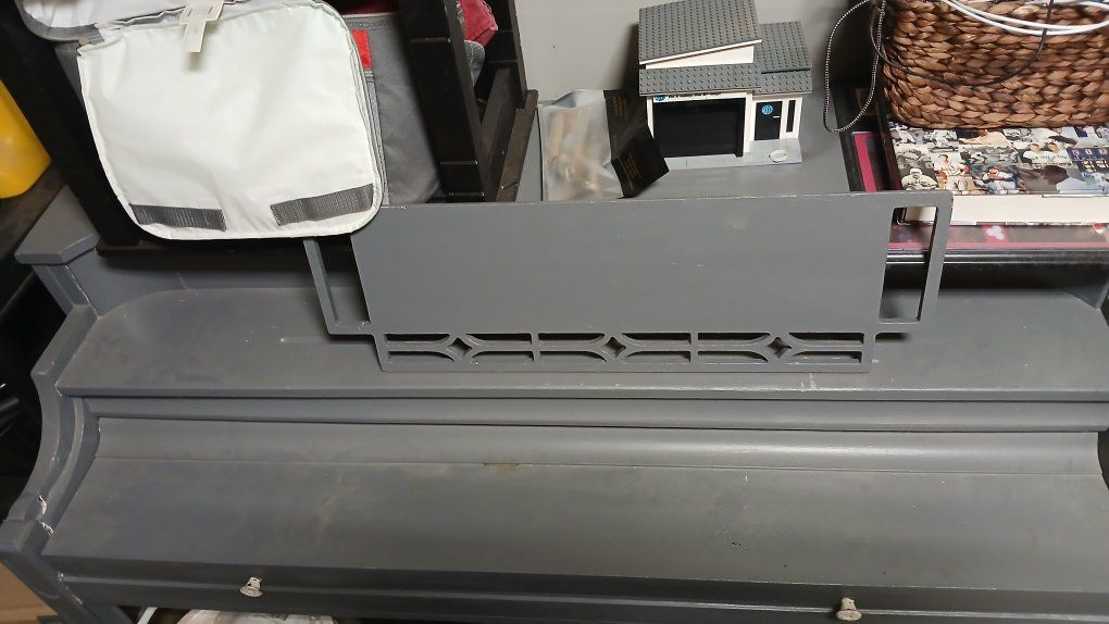 Vintage Grey Painted Piano, some scuffs