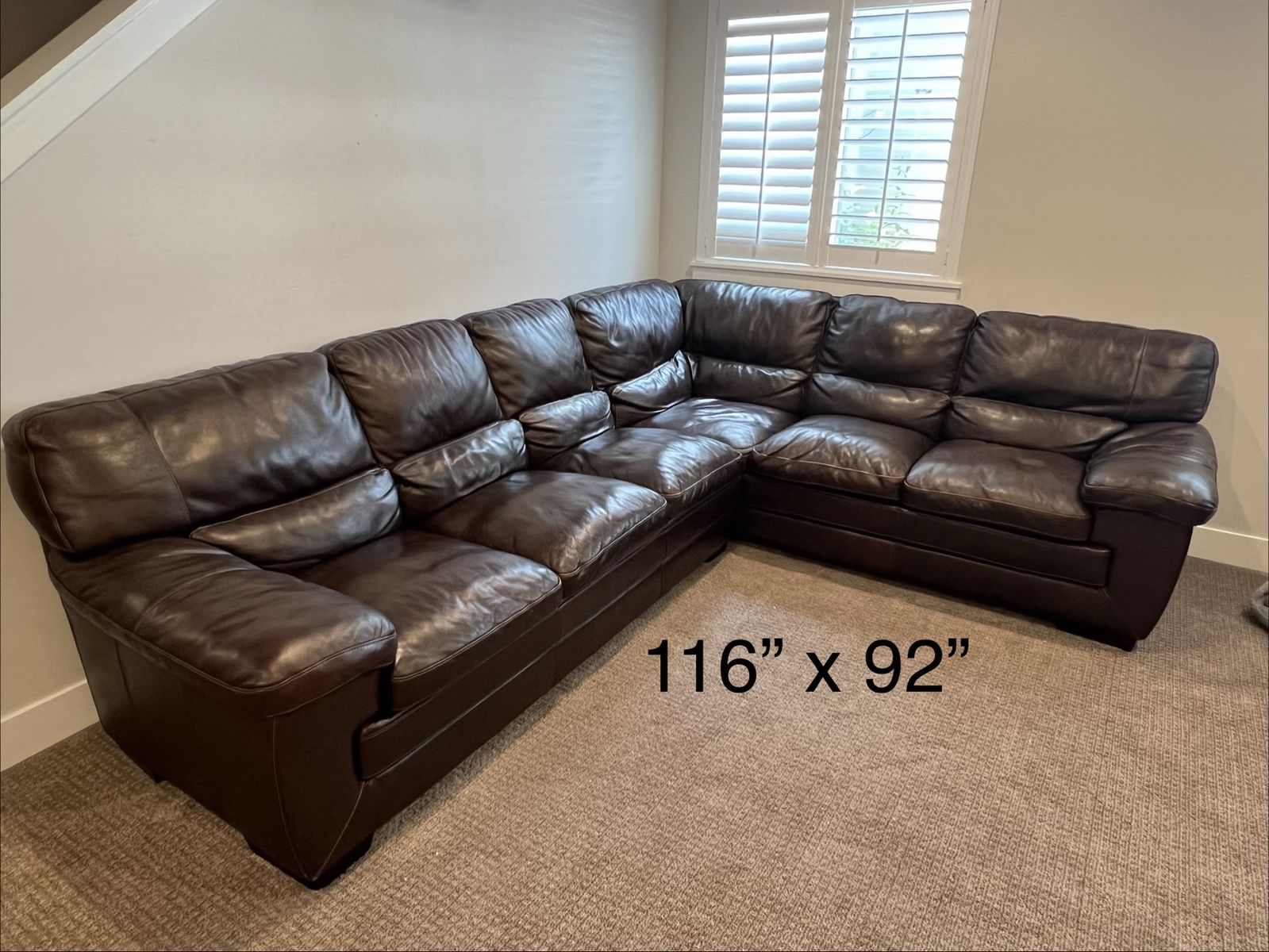 Leather sectional couch