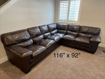 Leather sectional couch
