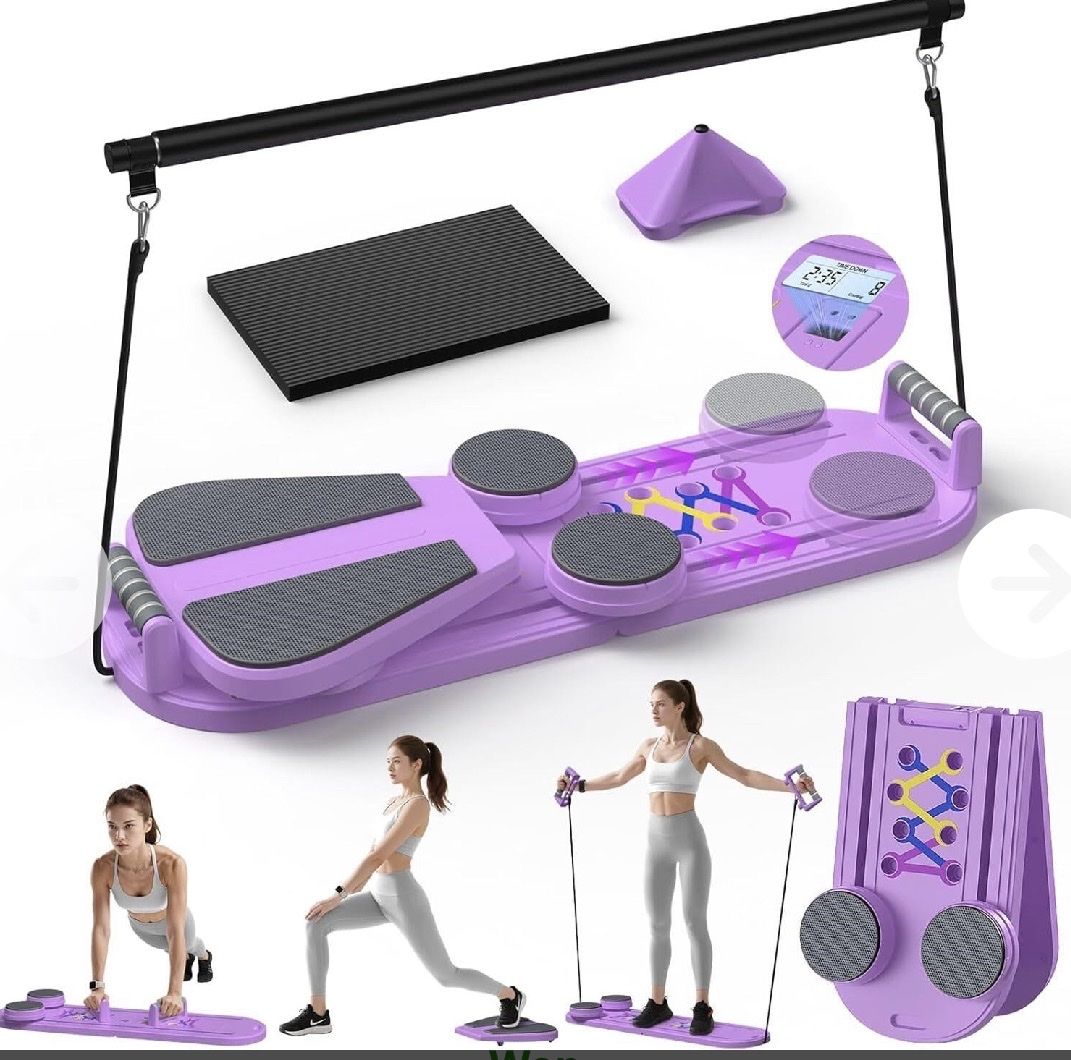 Purple Multifunctional Core & Glider Exercise Board, Home Workout Fitness Equipment