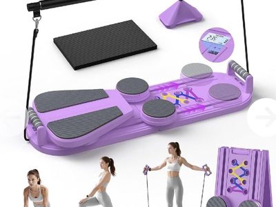 Purple Multifunctional Core & Glider Exercise Board, Home Workout Fitness Equipment