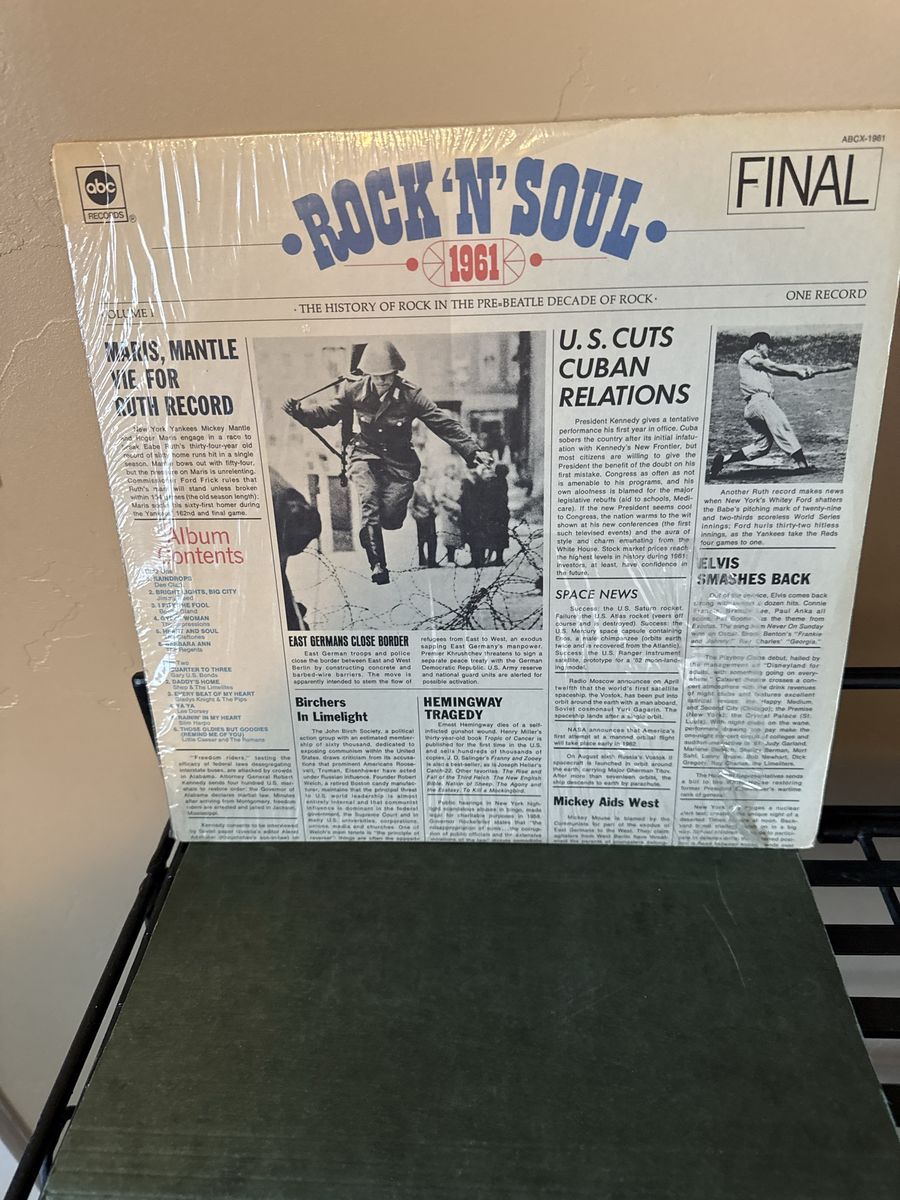 Vintage Rock 'N' Soul 1961 Vinyl LP Compilation Album ABC Records ABCX-1961