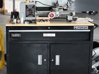 MicroLux 7x16 Variable Speed Lathe + Heavy-Duty Yukon Workbench + Tooling Package