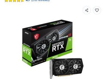 MSI NVIDIA RTX 3050 GAMING X 6G GDDR6