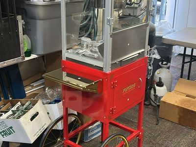 Popcorn Popper Blossom Movie Night Fresh Popcorn Cart Machine - Red & Gold Carnival Style