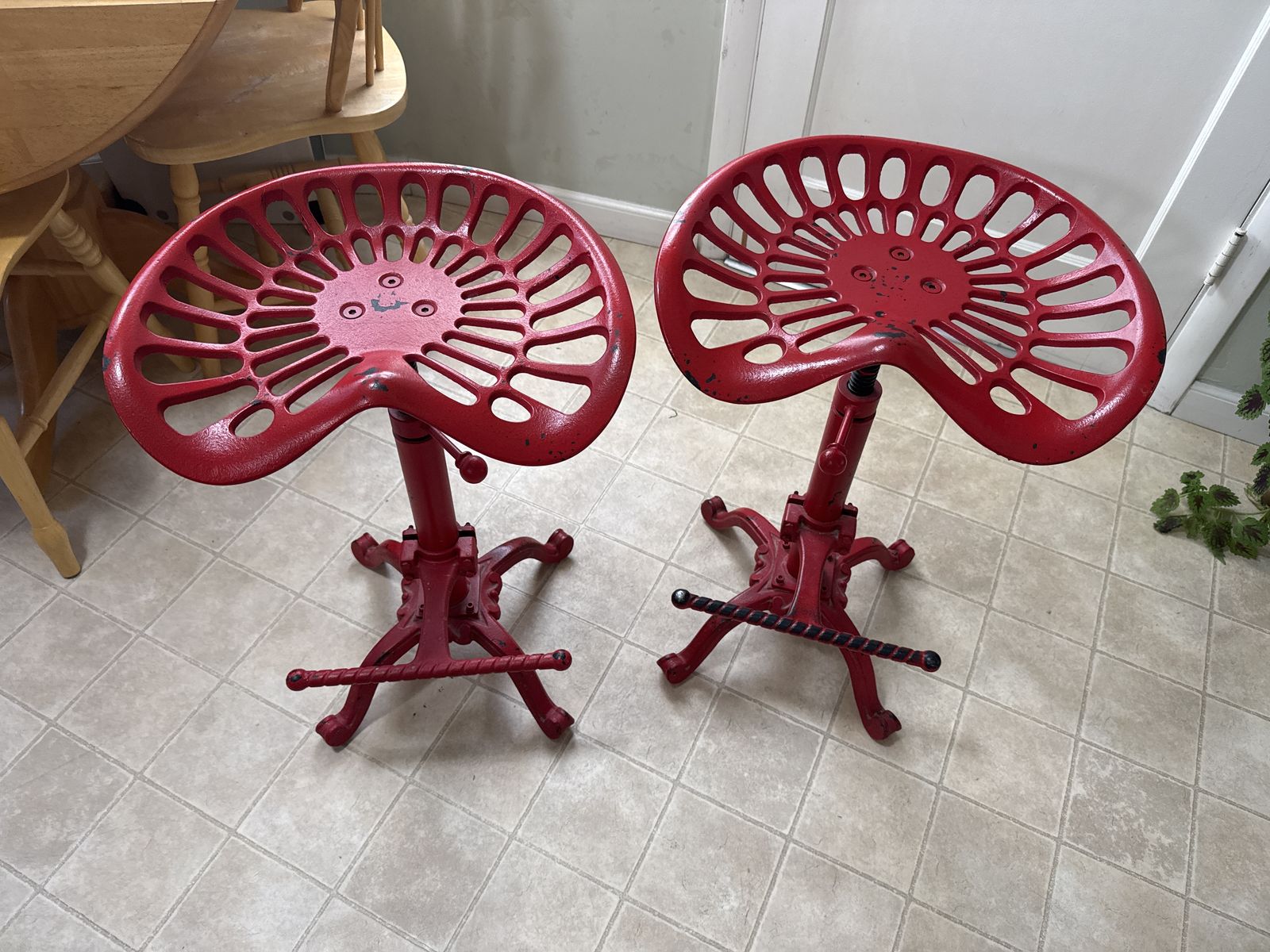 Cast-Iron Tractor Seat Barstools