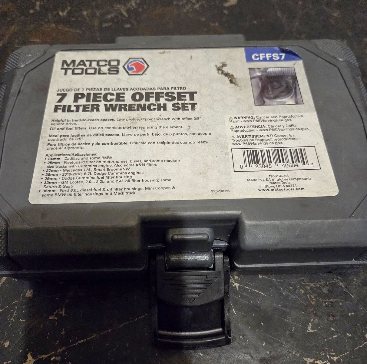 Matco Tools. 7piece offset filter Wrench Set. CFFS7