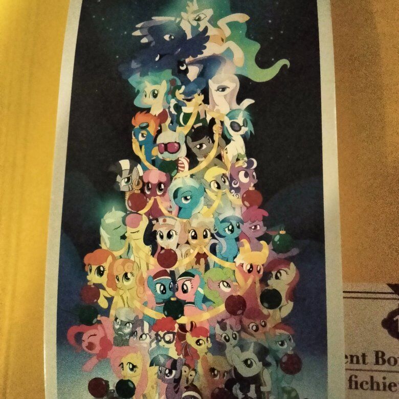 MLP pony holiday tree art card