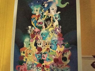MLP pony holiday tree art card