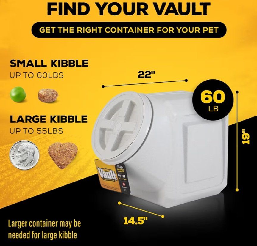 Dog food storage vault