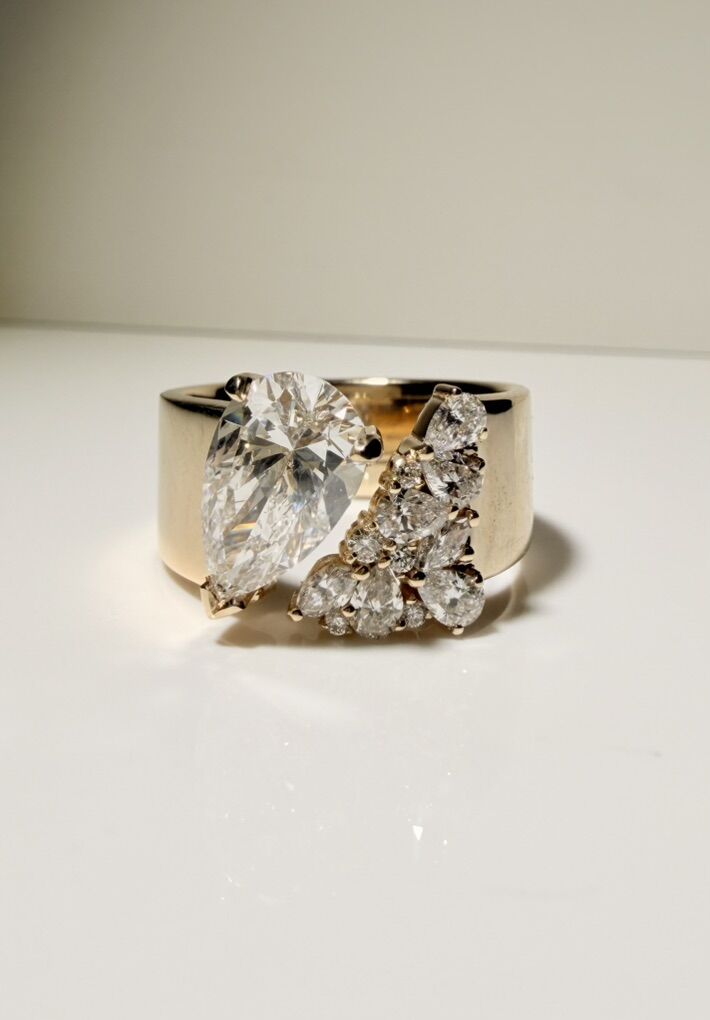 Pear Cut Lab Grown Diamond Ring