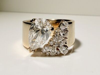 Pear Cut Lab Grown Diamond Ring
