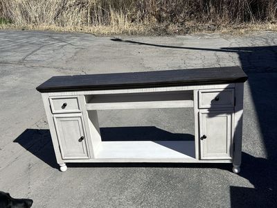Tv stand White Black Top