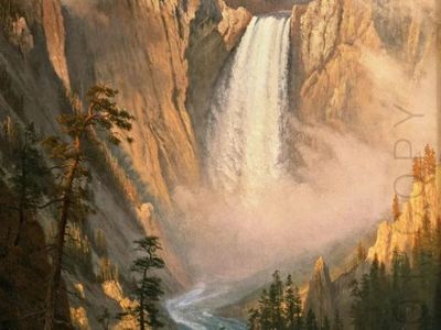 Framed Poster Yellowstone Falls by Albert Bierstadt 18X24